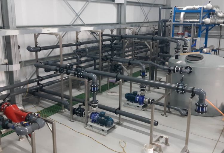 Water reuse plant machinery ready for operation