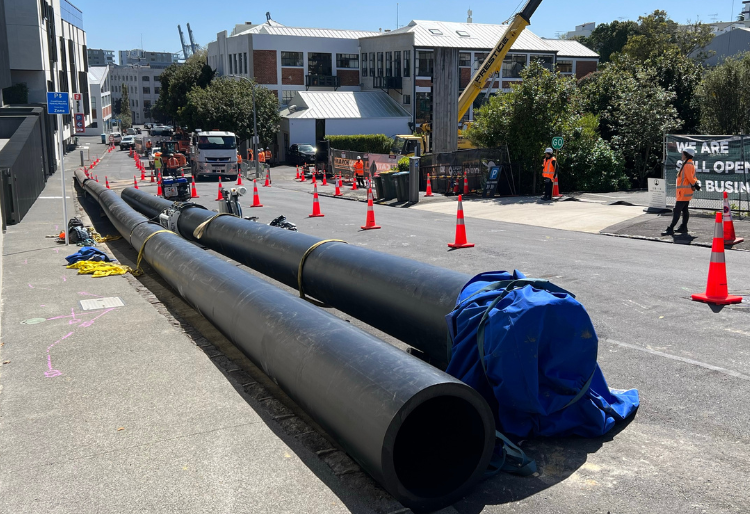 Getting the Orakei main sewer bypass pipe ready