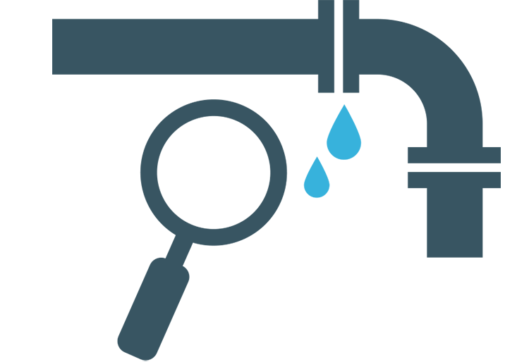 Icon showing that with a smart meter you will get timely notification of a water leak